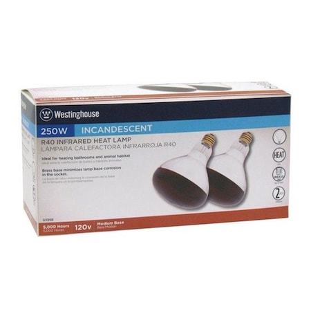 Westinghouse Westinghouse 03958 250 Watt R40 Infrared Heat Lamp Floodlight Bulb in Red 3500477